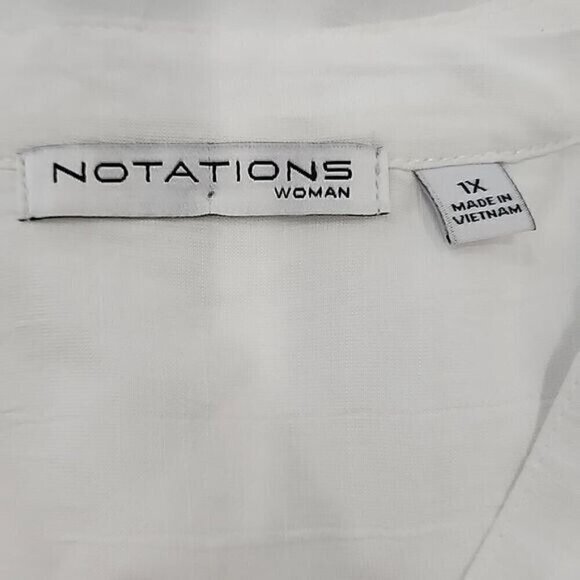 Notations Top White Sleeveless Pleats Lightweight Women's 1X - Picture 4 of 6